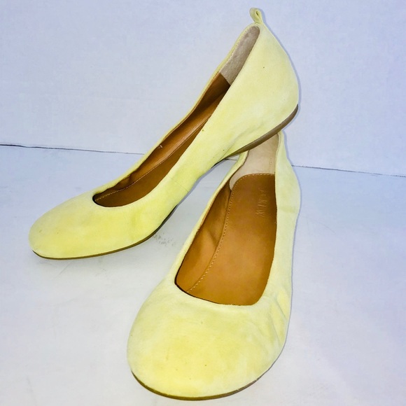 yellow suede flats